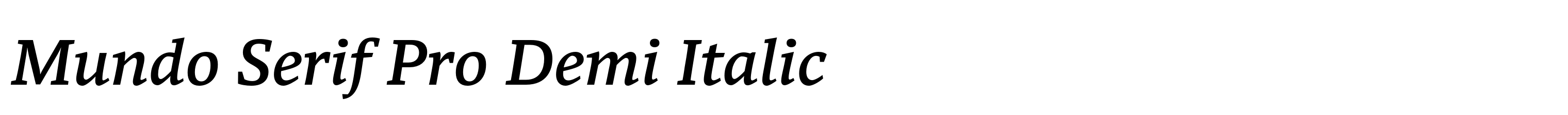 Mundo Serif Pro Demi Italic